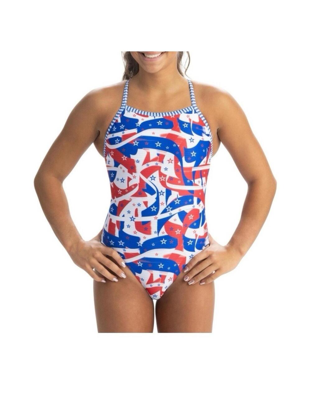 Dolfin Uglies Salute V Back Swimsuit Woman’s Size 38/M. NWT!
